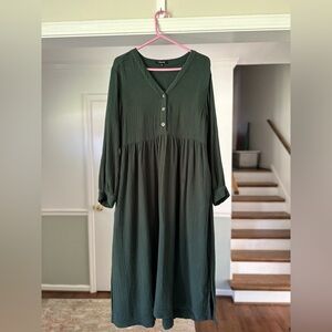 Madewell Lightspun Button-Front Midi Dress